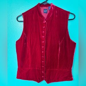 GAP Women's Red Velvet Top